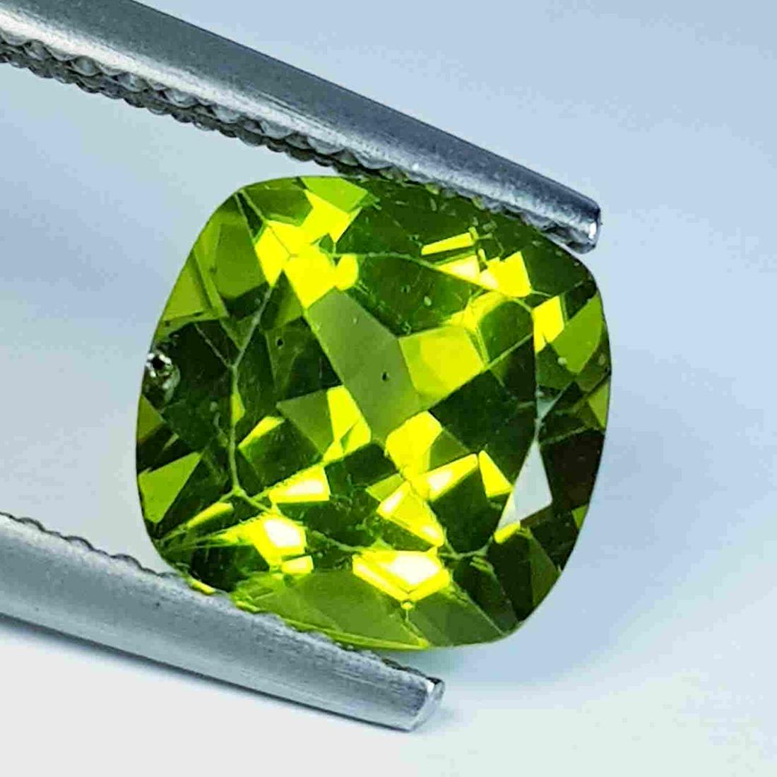 2.42 Ct Natural Peridot Cushion Cut: No Reserve! Title: 2.42 Ct Natural Peridot Cushion Cut Color/Clarity: IF - VVS Carat Weight: 2.42 Size/Dimensions: 7.90 x 7.90 x 5.20 Additional Information: Oval / Pakistan Shipping: Domestic: Flat-