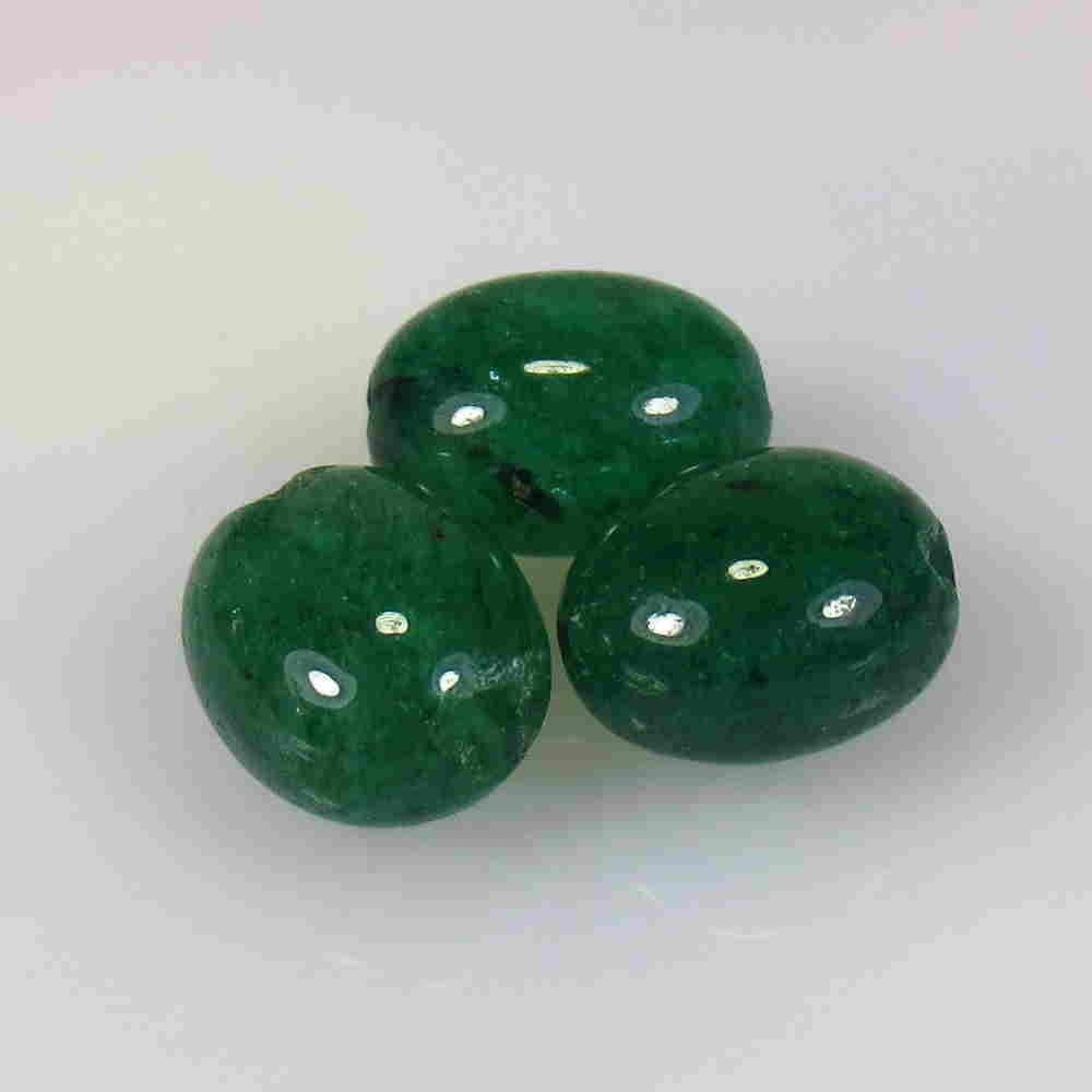 10.60 Ctw Natural 3 Drilled Emerald Dumble Beads (1 of 2)
