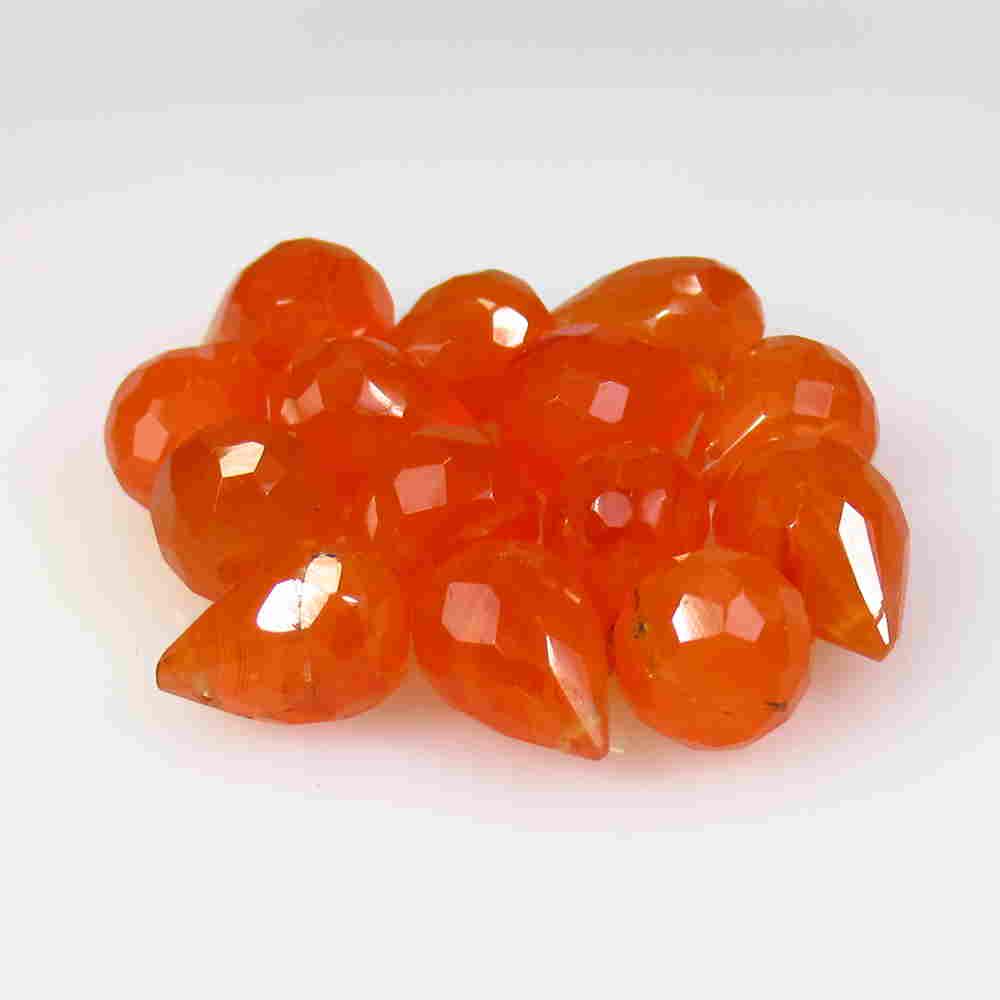 64.14 Ctw Natural 14 Drilled Orange Carnelian Pear Drop: No Reserve! Title: 64.14 Ctw Natural 14 Drilled Orange Carnelian Pear Drop Beads Stone Clarity: Semi-Transparent Gemstone: Carnelian Beads Carat Weight: 64.14 Size/Dimensions: 10.3x8.5 - 12.3x8.1 mm /