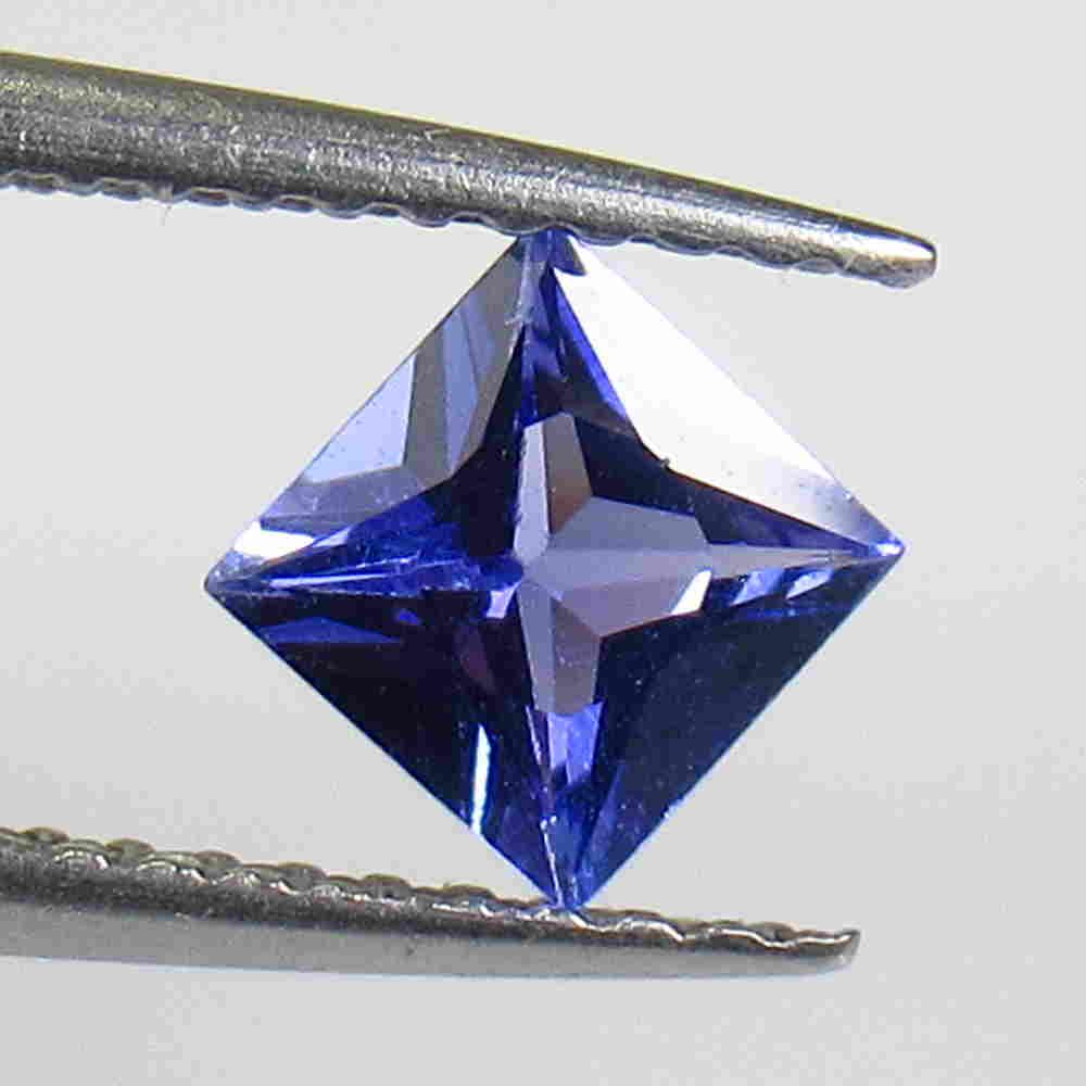0.55 Ctw Natural Tanzanite Princess Cut: No Reserve! Title: 0.55 Ctw Natural Tanzanite Princess Cut Stone Clarity: VVS Gemstone: Tanzanite Carat Weight: 0.55 Size/Dimensions: 5.00 x 5.00 x 2.90 mm Additional Information: Top Class Luster / E