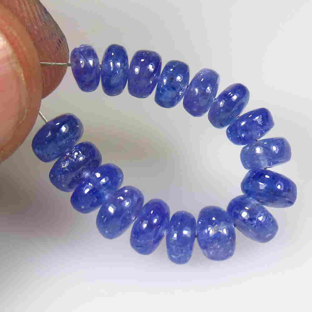 13.80 Ctw Natural 17 Drilled Tanzanite Round Beads: No Reserve! Title: 13.80 Ctw Natural 17 Drilled Tanzanite Round Beads Stone Clarity: Transparent Gemstone: Tanzanite Beads Carat Weight: 13.8 Size/Dimensions: 4.90 to 5.90 mm / 17 PC's Additional Info