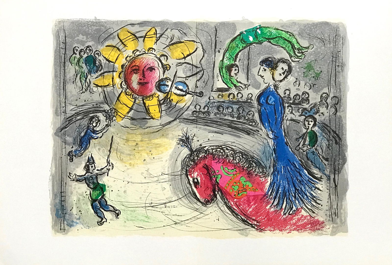 Marc Chagall "Sun with Red Horse" original lithograph (1 of 1)