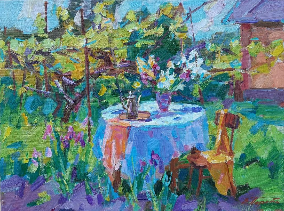 Oil painting Table in the garden Tepeta Miacheslav (1 of 5)