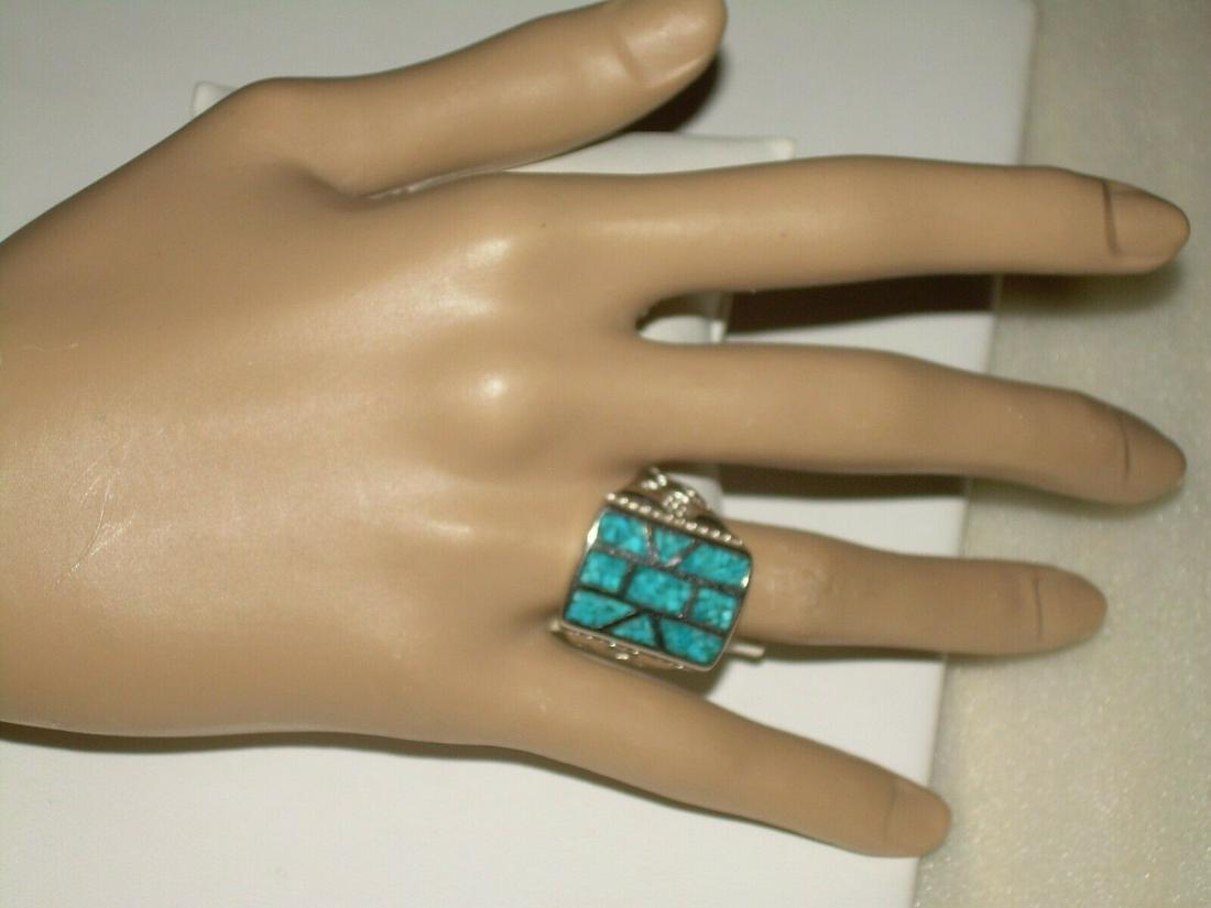 American Southwester Men's Turquoise Ring - Silver Tone (1 of 20)