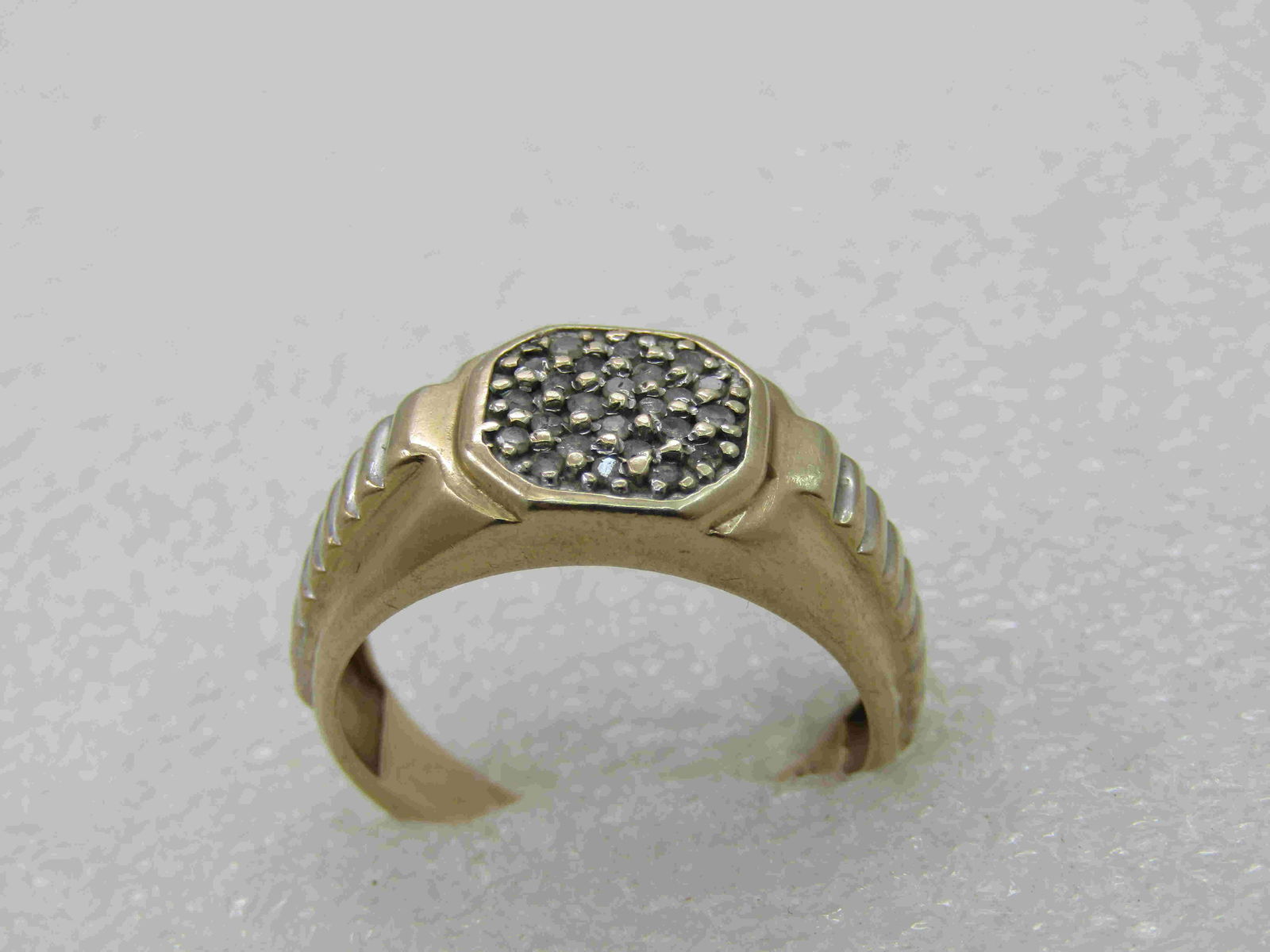 Vintage 10KT  Men's Diamond Ring, 1950's-1960's, Sz. (1 of 6)