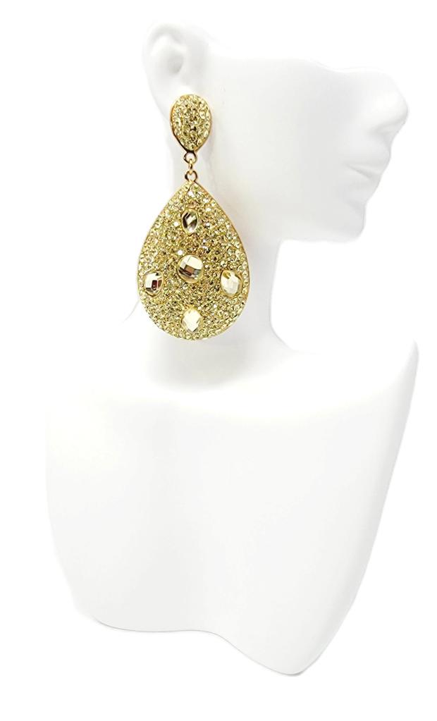 Joan Boyce Large Pierced Yellow Crystal Earrings (1 of 9)
