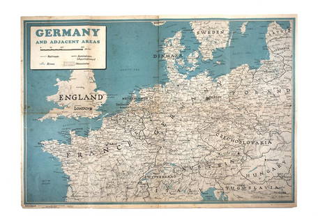 Newsmap US army WWII publication Armed service force: Vintage folded poster distributed to the army during WWII , those were not widly distributed , used in officer quarter and service men facility .This poster report on the first week after D.Day June