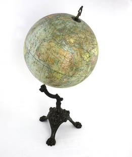 1880 antique terrestrial globe L'Institut géographique: 1880 antique terrestrial globe L'Institut géographique national de Bruxelles 14 inches Terrestrial globe edited by by the National Institute of Geography of Brussels . 12 paper gores globe tilted at