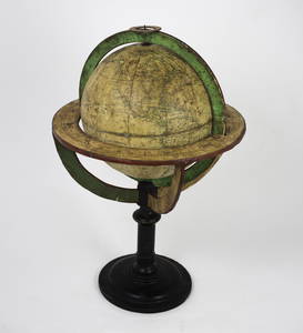 1830 French antique terrestrial globe 10" cooper