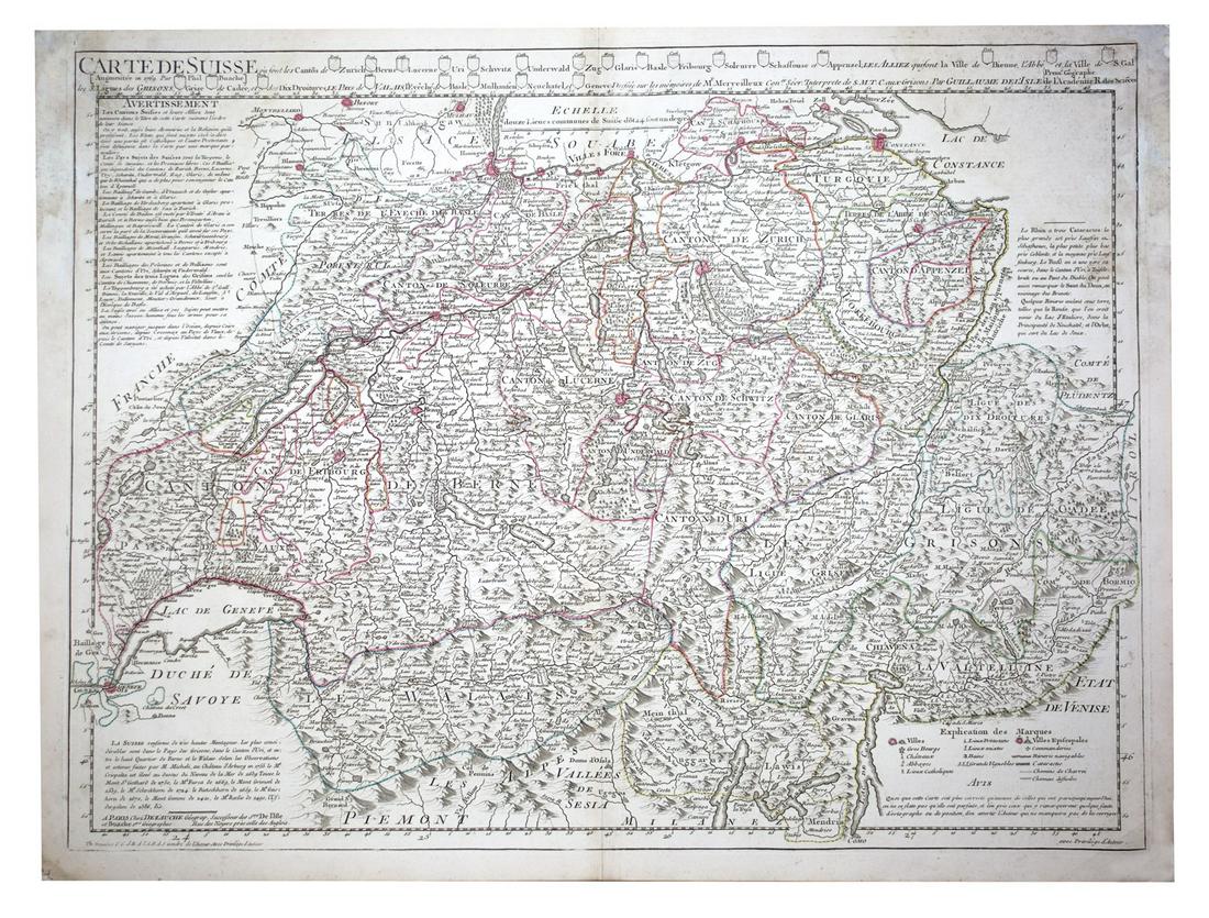 De L'Isle Philippe Buache Engraved cooper map of (1 of 2)