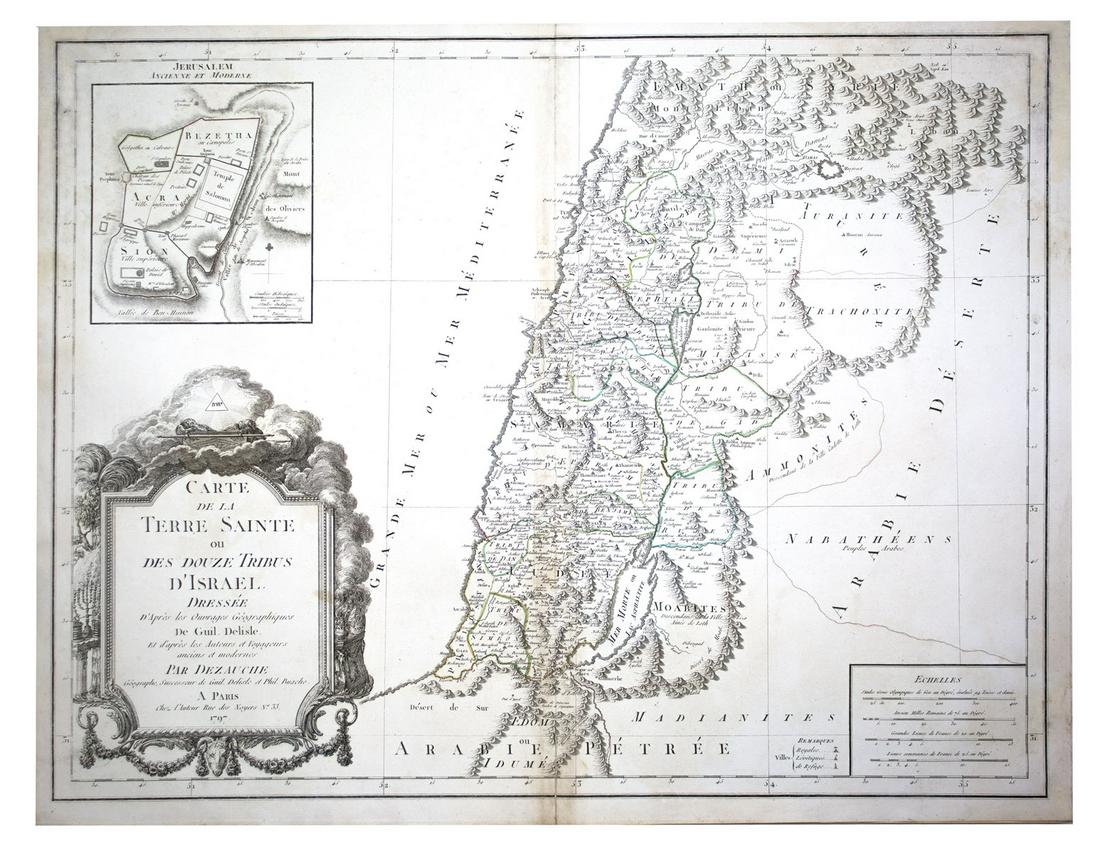 De L'Isle Philippe Buache engraved map of Antique (1 of 2)