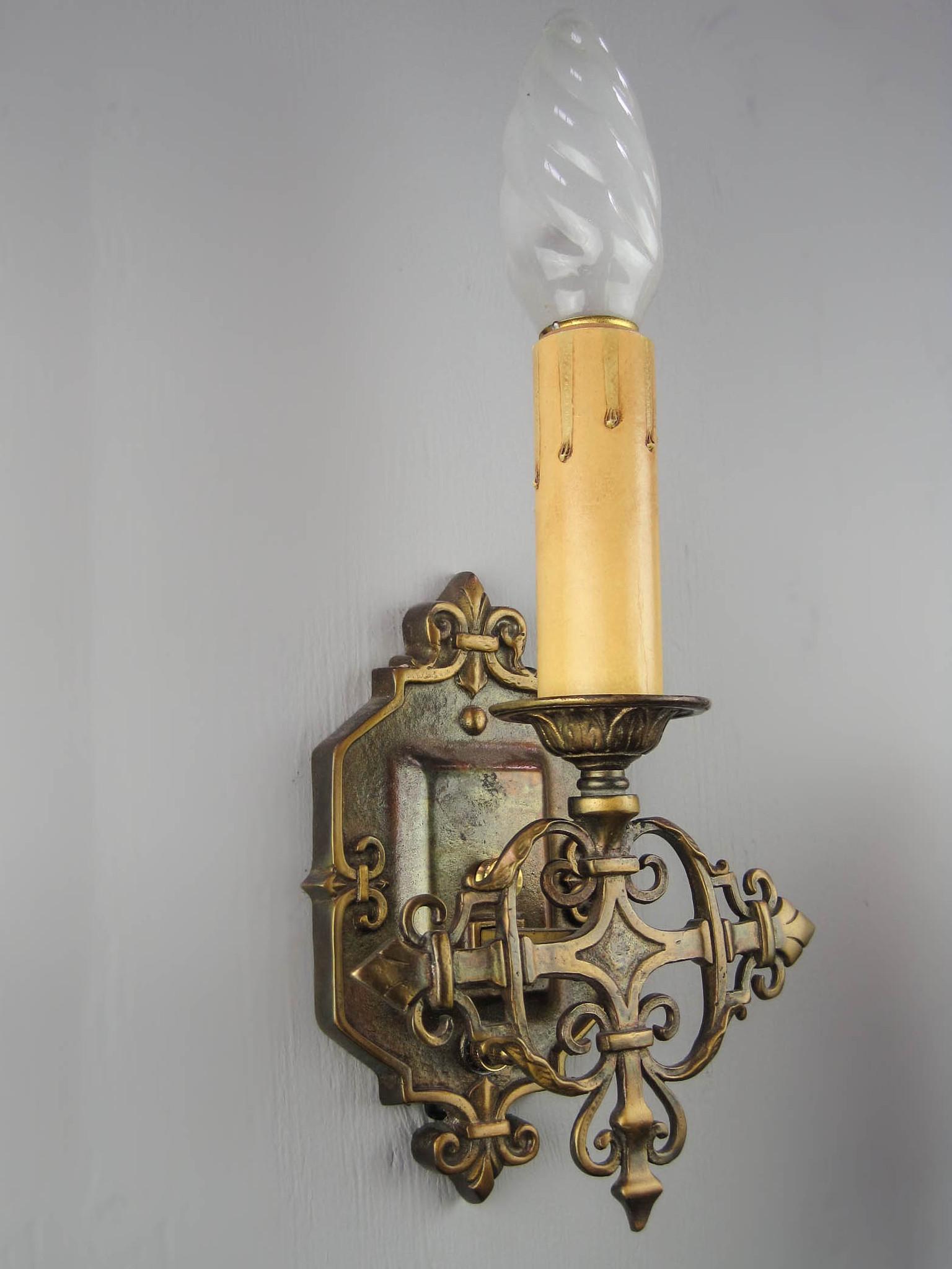 Gothic Revival Brass Sconce (Single) (1 of 3)