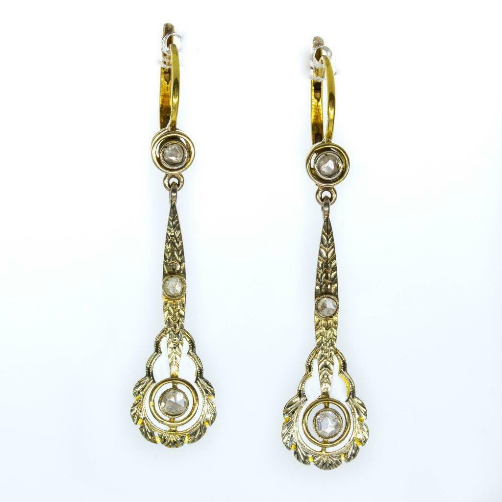 Antique Art Deco 18k Yellow and White Gold Rose cut (1 of 8)