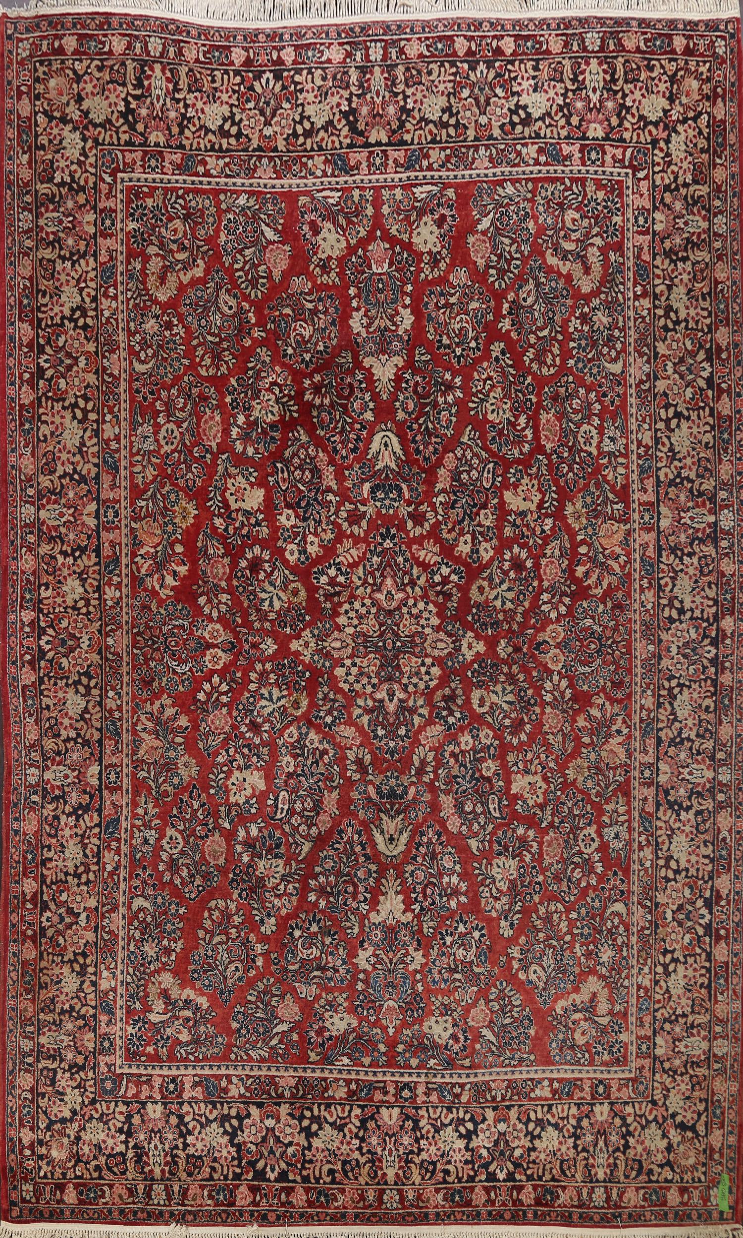 Antique Floral Sarouk Persian Area Rug 9x12 (1 of 10)