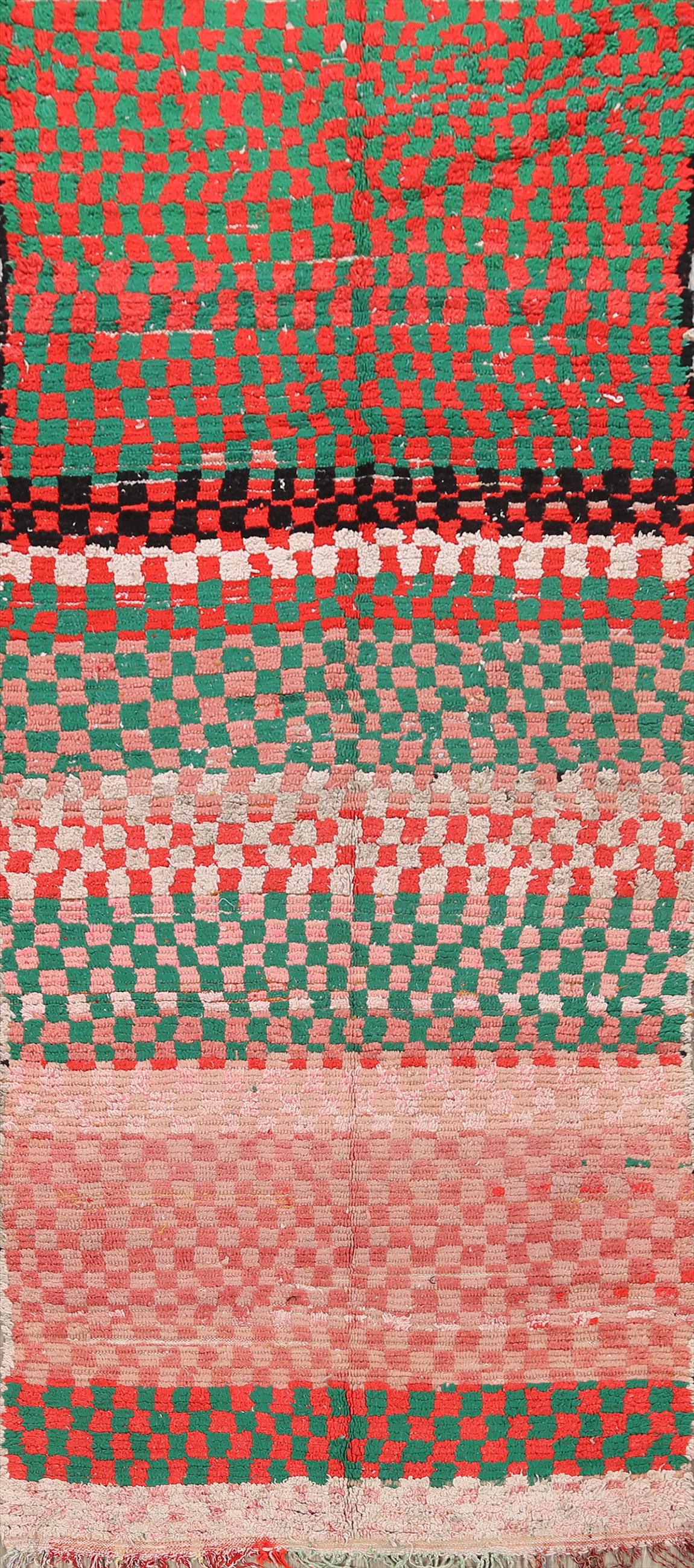 Antique Tribal Moroccan Oriental Runner Rug 4x8 (1 of 10)