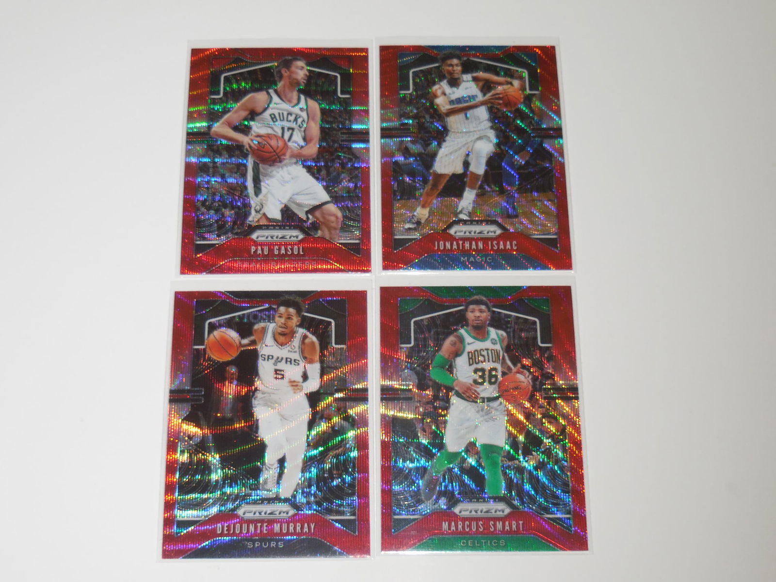 2019-20 PANINI PRIZM RED WAVE PRIZM 4 CARD LOT (1 of 2)