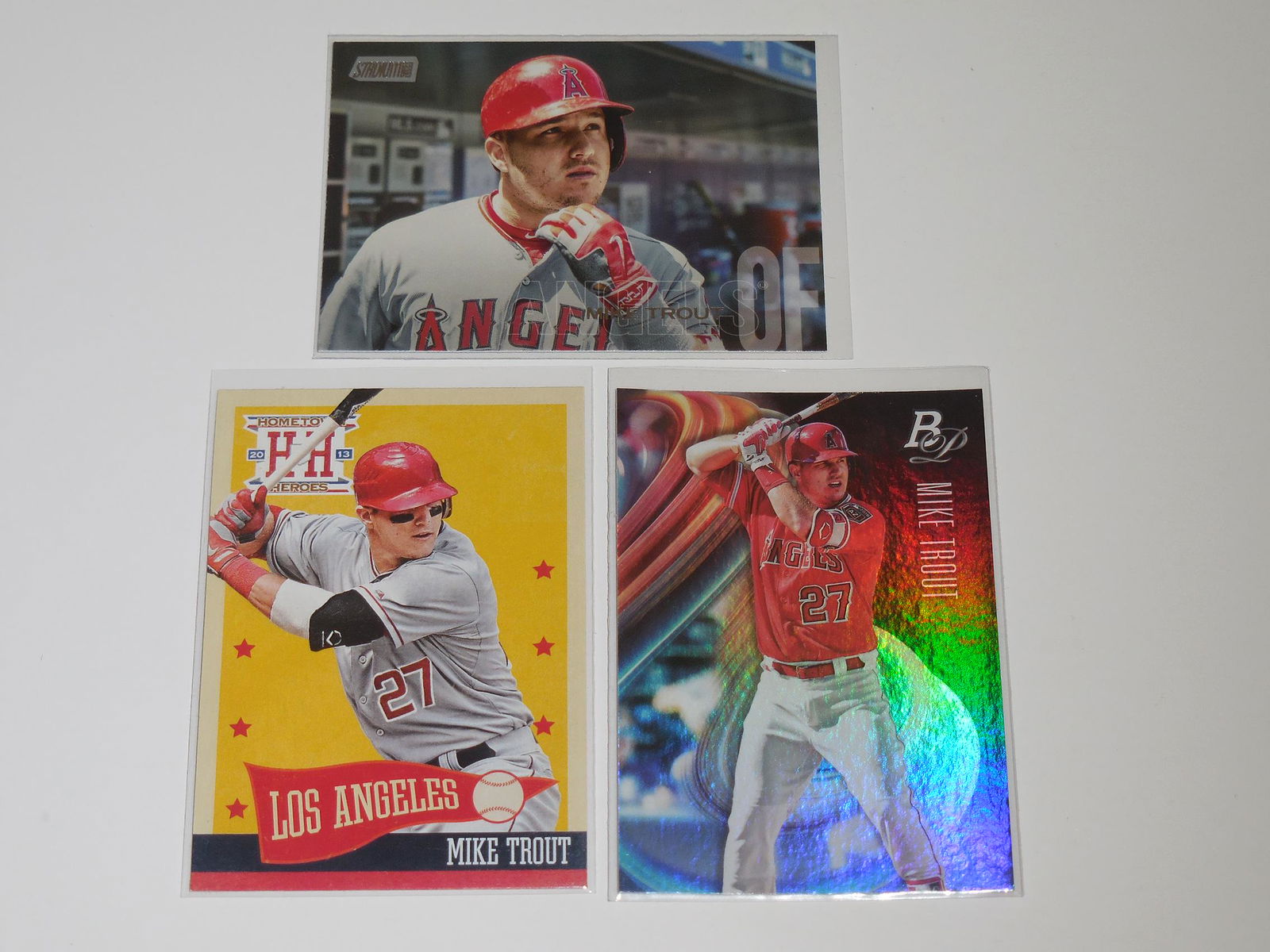 MIKE TROUT 3 CARD LOT WITH HOLOFOIL (1 of 2)