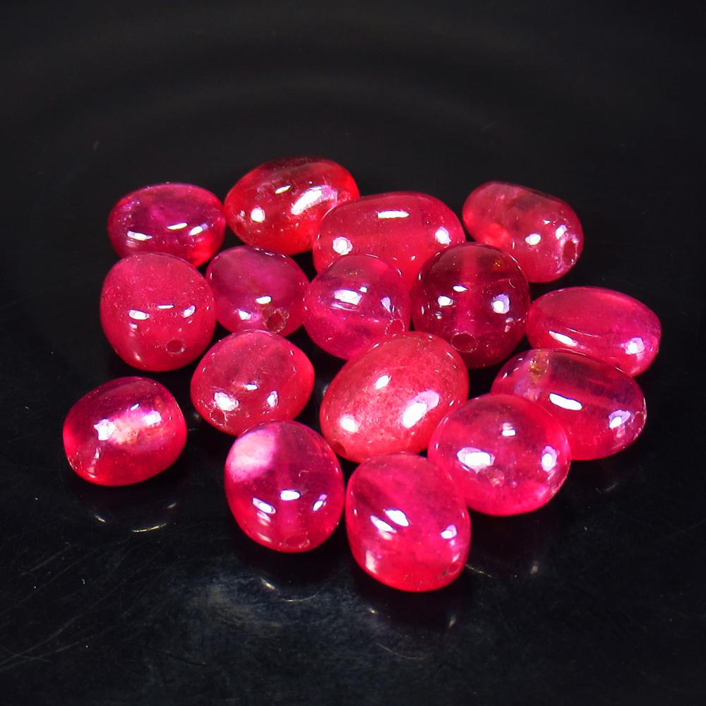84.63 Ctw Natural 16 Ruby Dumble Beads (1 of 2)