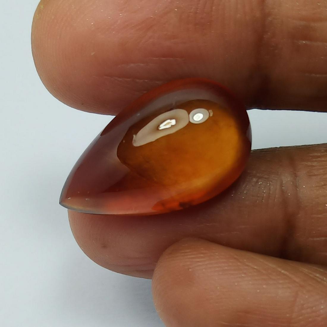 12.55 CTS NATURAL HESSONITE GARNET PEAR CABOCHON LOOSE (1 of 5)