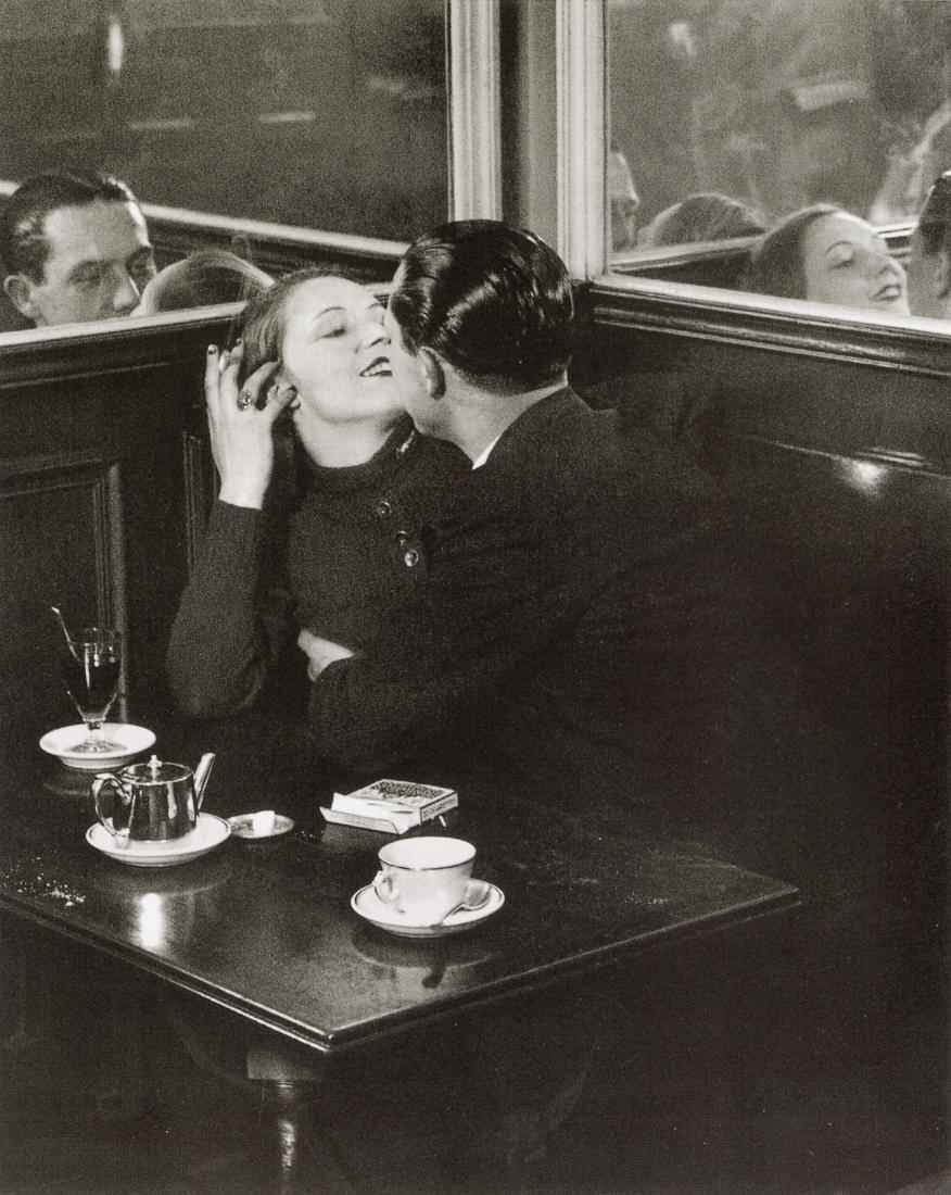 BRASSAI - Lovers in a Cafe, Paris, 1932: Artist: Brassai Title: Lovers in a Cafe on the Place D'Italie, Paris, 1932 Medium: Photo Litho, 2005, Slovenia Dimensions: 6.9x8.65" Description: Heat Wax Mounted on 11x14" Conservation Board Artist B