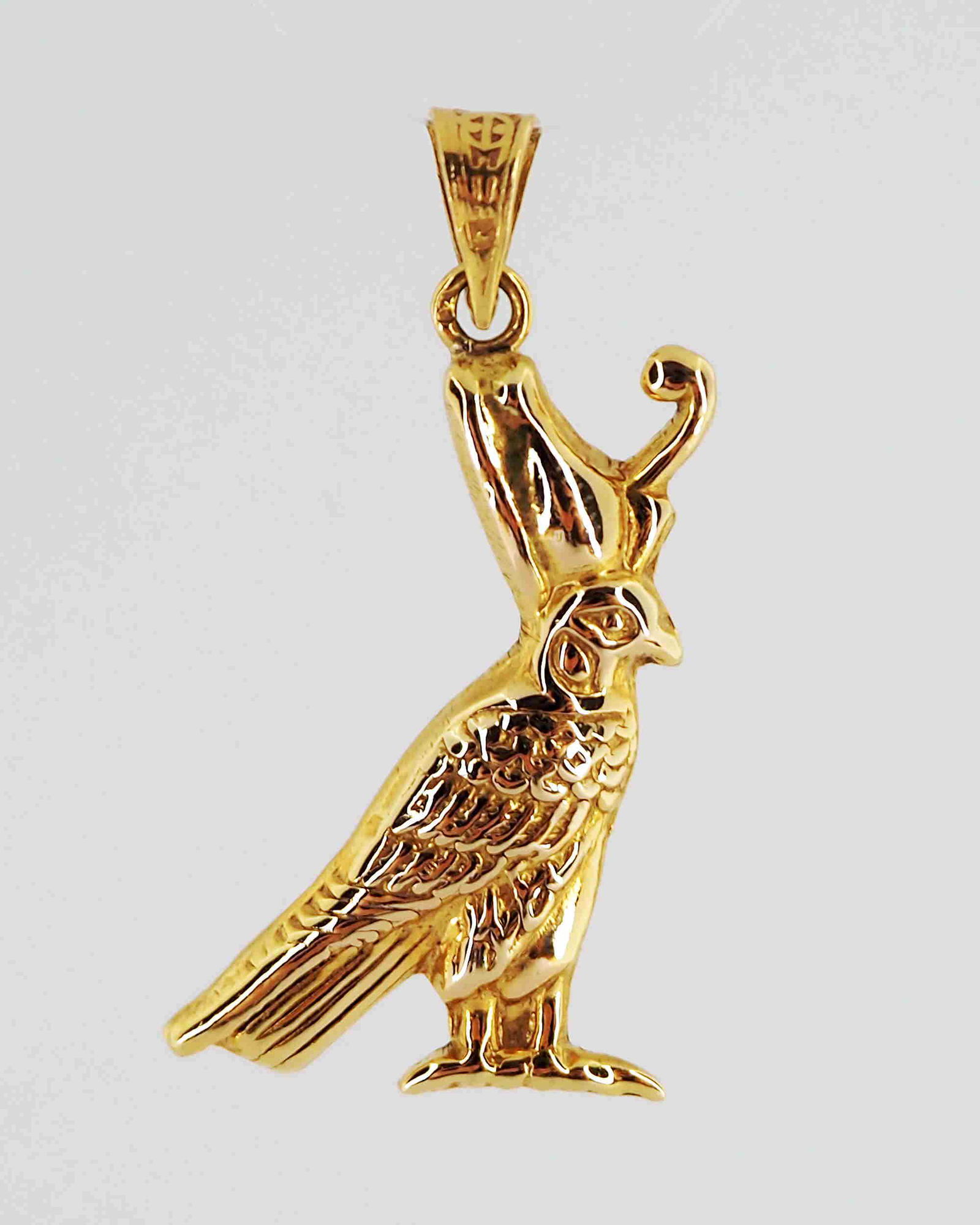 Egyptian jewelry - 18K gold Horus falcon pendant (1 of 3)