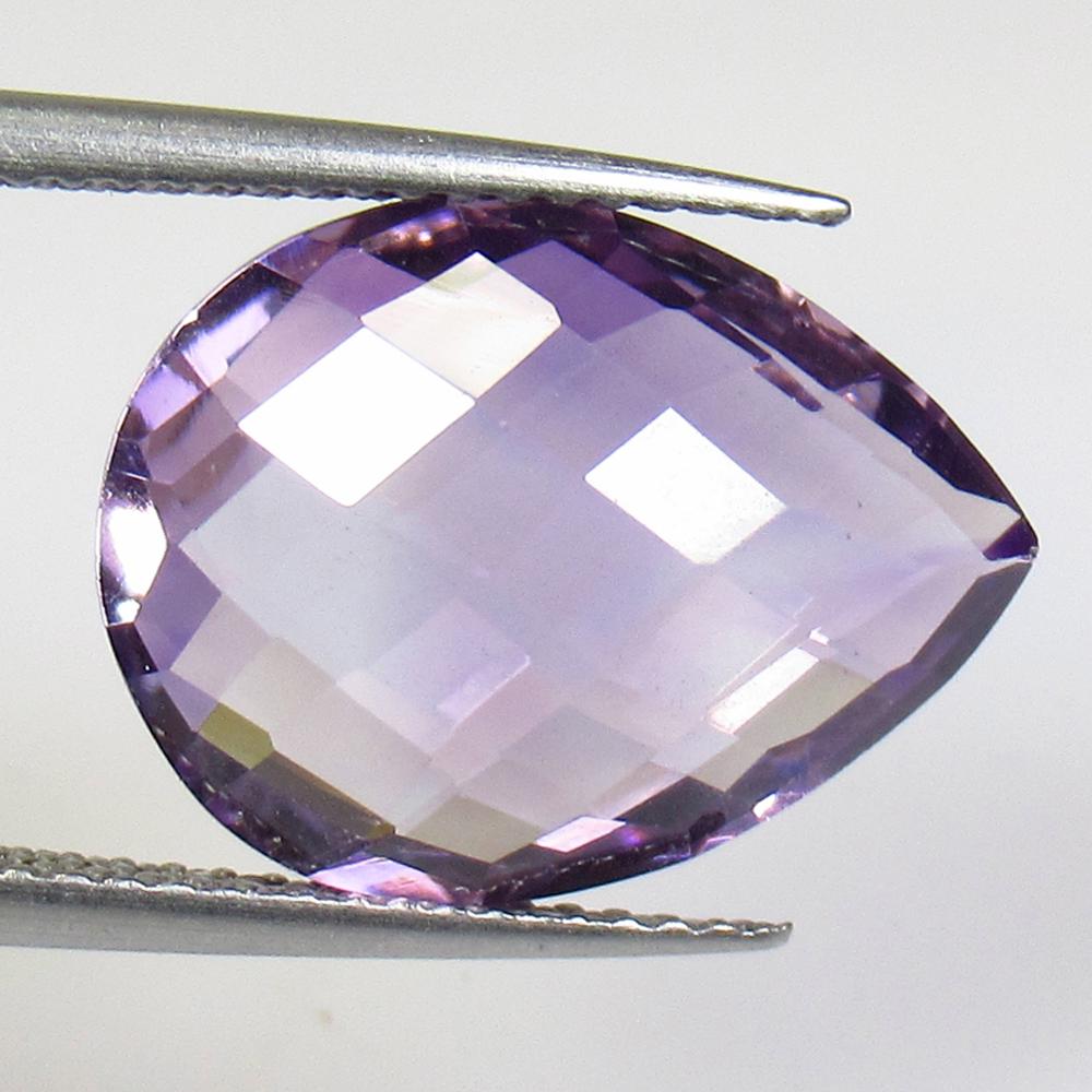 7.19 Ct Natural Purple Amethyst Pear Checkerboard Cut (1 of 2)