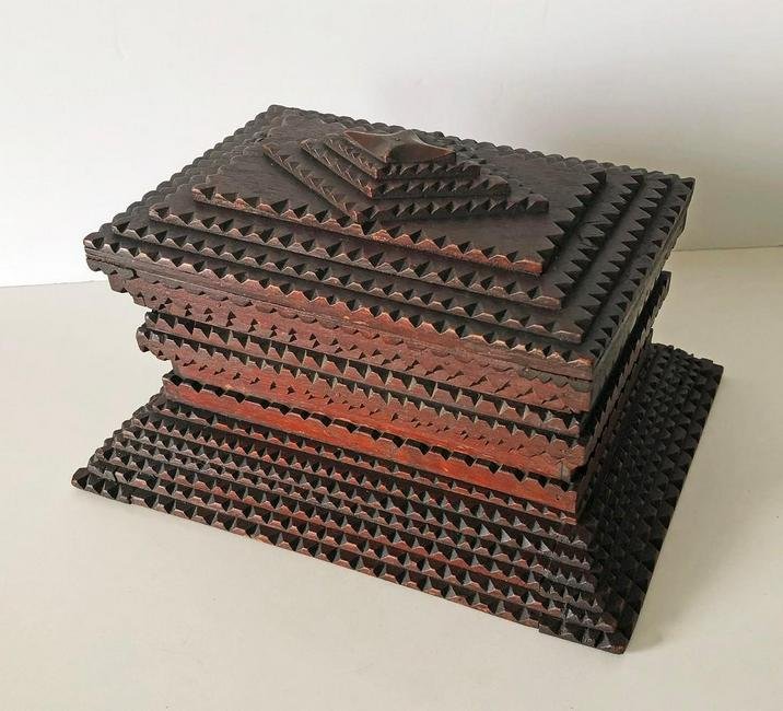 Tramp Art Box with Lift-up Tray (1 of 6)