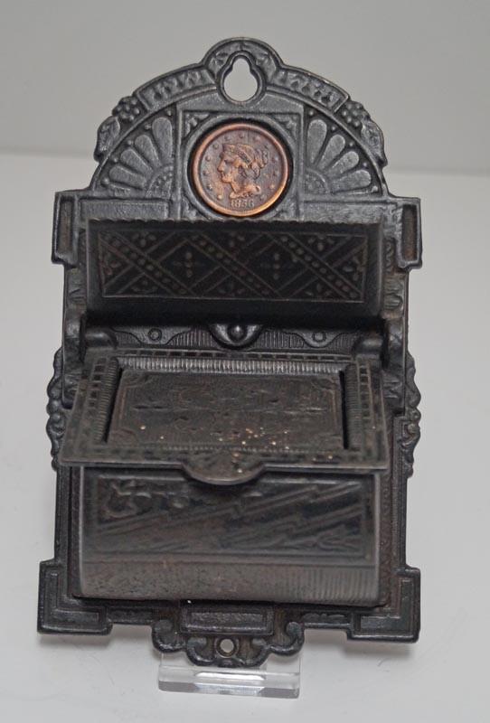 Antique Lady Liberty Stars Cast Iron Match Safe 1856 (1 of 5)