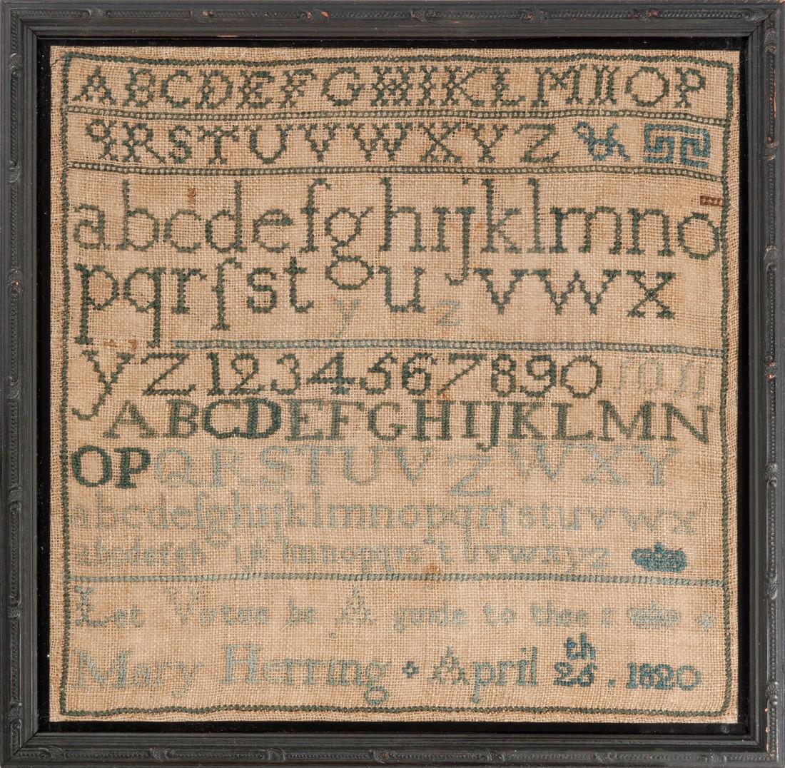 "LET VIRTUE BE A GUIDE TO THEE" MARKING SAMPLER DATED (1 of 1)