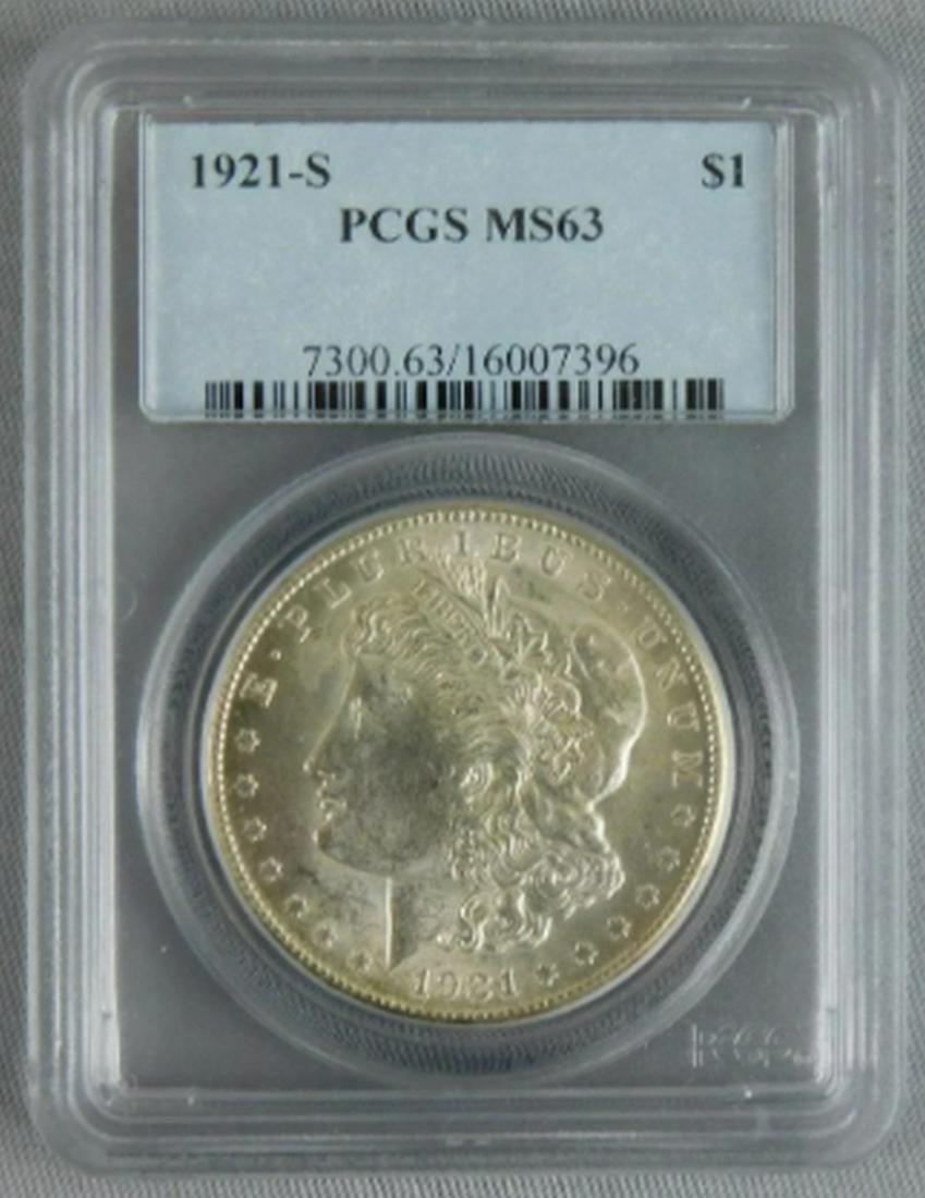 1921-S Morgan Silver Dollar PCGS - MS63 (1 of 2)