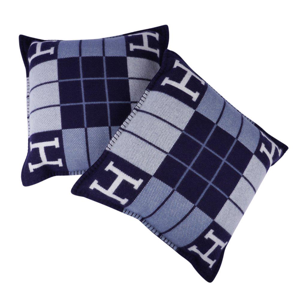 Hermes Cushion Avalon III Blue Small Model Throw Pillow (1 of 9)