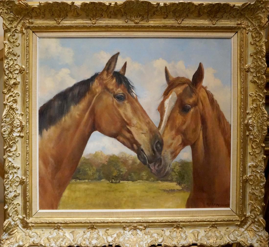 Oil painting Horses landscape Rosenhauer Rudolf (1 of 8)