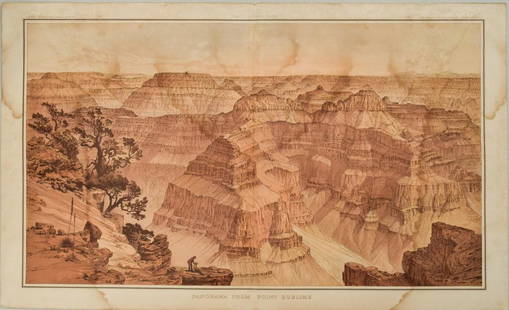 1882 Holmes/Dutton Panorama View of the Grand Canyon: Title: 1882 Holmes/Dutton Panorama View of the Grand Canyon Looking East -- Panorama from Point Sublime; Part I Looking EastCartographer: W Holmes / C DuttonYear / Place: 1882, New YorkMap Dimension