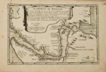 1705 de Fer Map of the Straights of Magellan -- Le: Title: 1705 de Fer Map of the Straights of Magellan -- Le Detroit de MagellanCartographer: N de FerYear / Place: 1705, ParisMap Dimension (in.): 8.8 X 13.3 in. This attractive map provides excellent