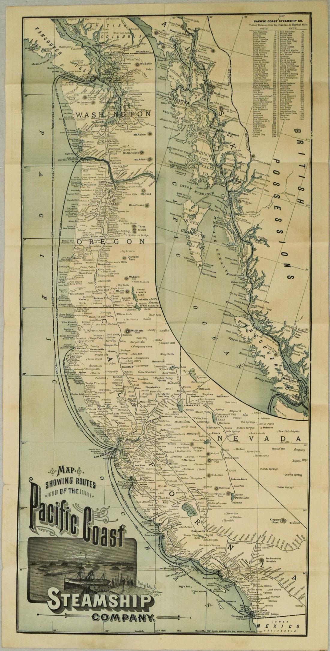 1897 Rand McNally Map of Pacific Northwest -- Map (1 of 2)