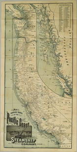 1897 Rand McNally Map of Pacific Northwest -- Map: Title: 1897 Rand McNally Map of Pacific Northwest -- Map Showing Routes of the Pacific Coast Steamship Company Cartographer: Rand McNally Year / Place: 1897, Chicago Map Dimension (in.): 27 X 12.6 in.