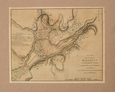 1780 Faden Map of American Revolutionary War Battle in: Title: 1780 Faden Map of American Revolutionary War Battle in Vermont -- Plan of the Action at Huberton Under Brigadier Genl. Frazer, Supported by Major Genl. Reidesel, on the 7th July