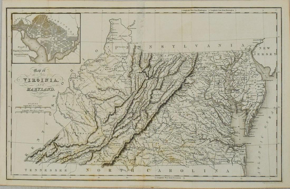 1831 Hinton Map of Virginia, Maryland, Delaware and (1 of 1)