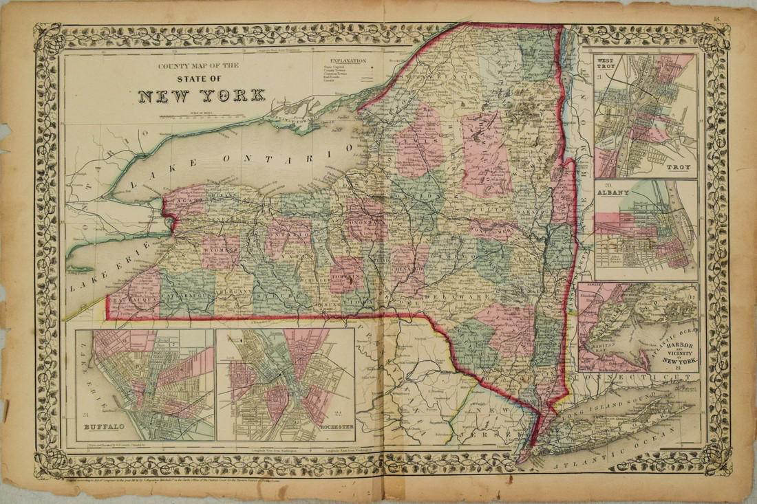 1870 Mitchell Map of New York -- County Map of the (1 of 1)