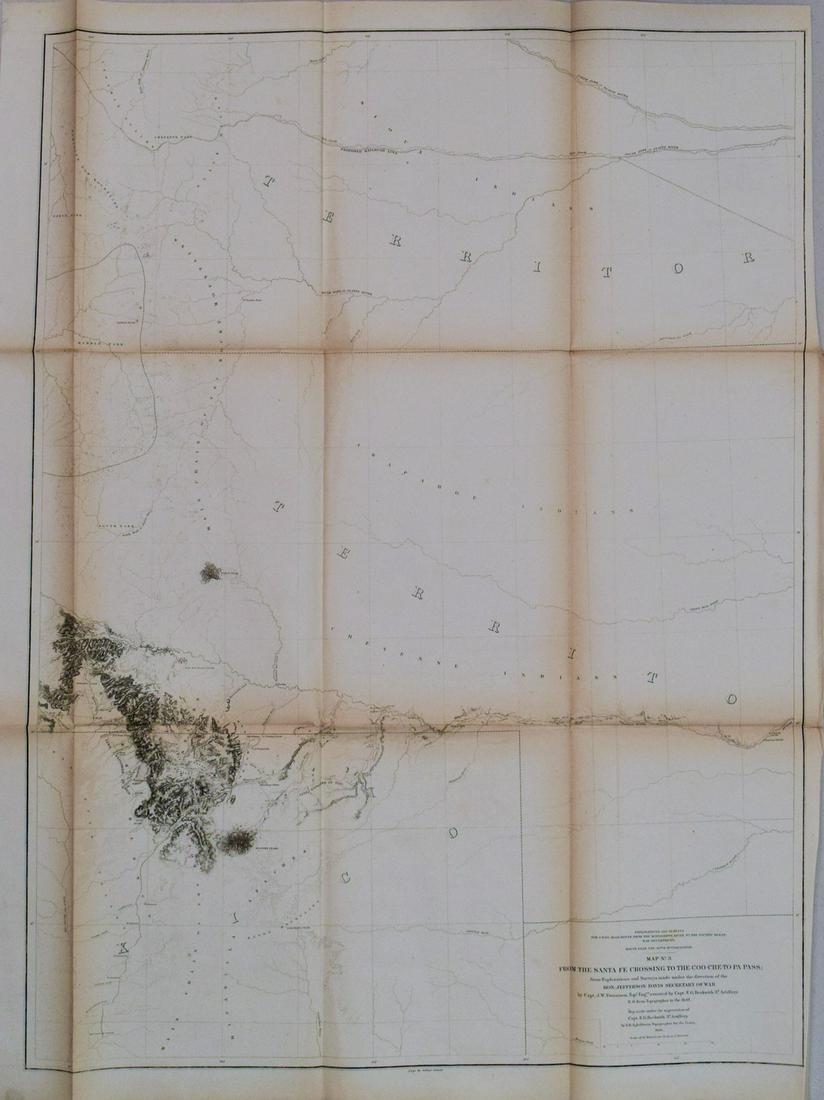 1855 Gunnison Map of Colorado and New Mexico -- Map No. (1 of 1)