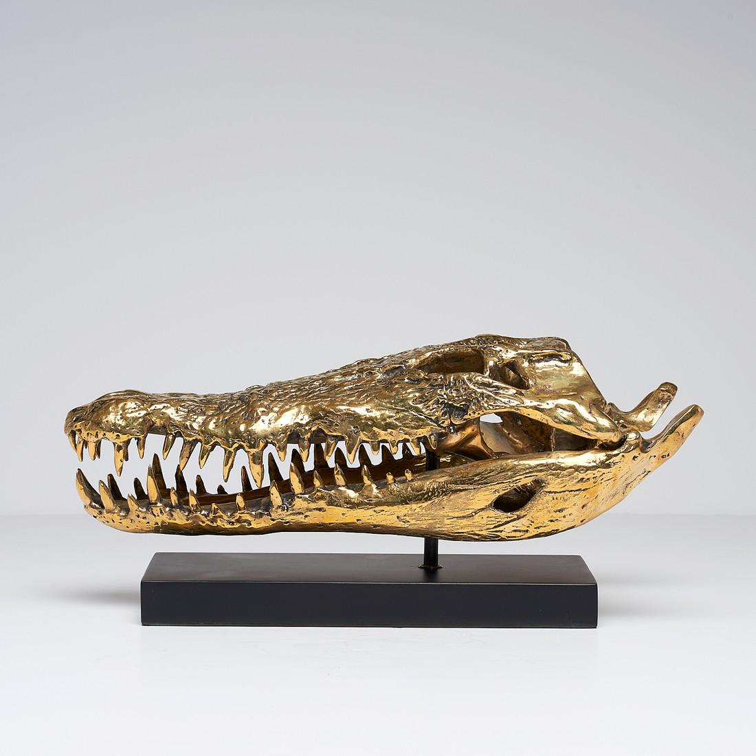 Saltwater Crocodile Skull in Polished Bronze (1 of 10)