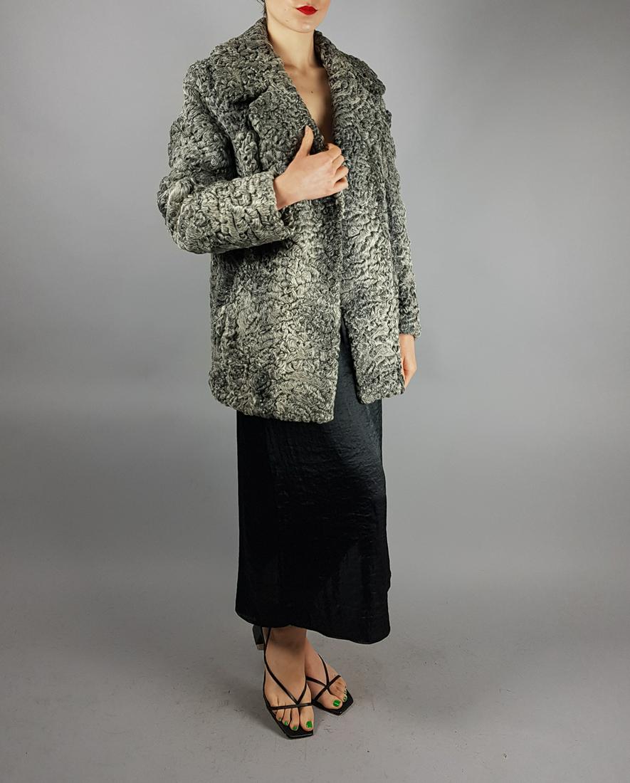 CURLY GREY LAMB FUR JACKET (1 of 8)