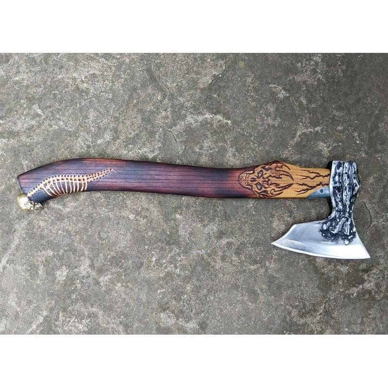 Exclusive hunting carbon steel viking axe tomahawk (1 of 5)