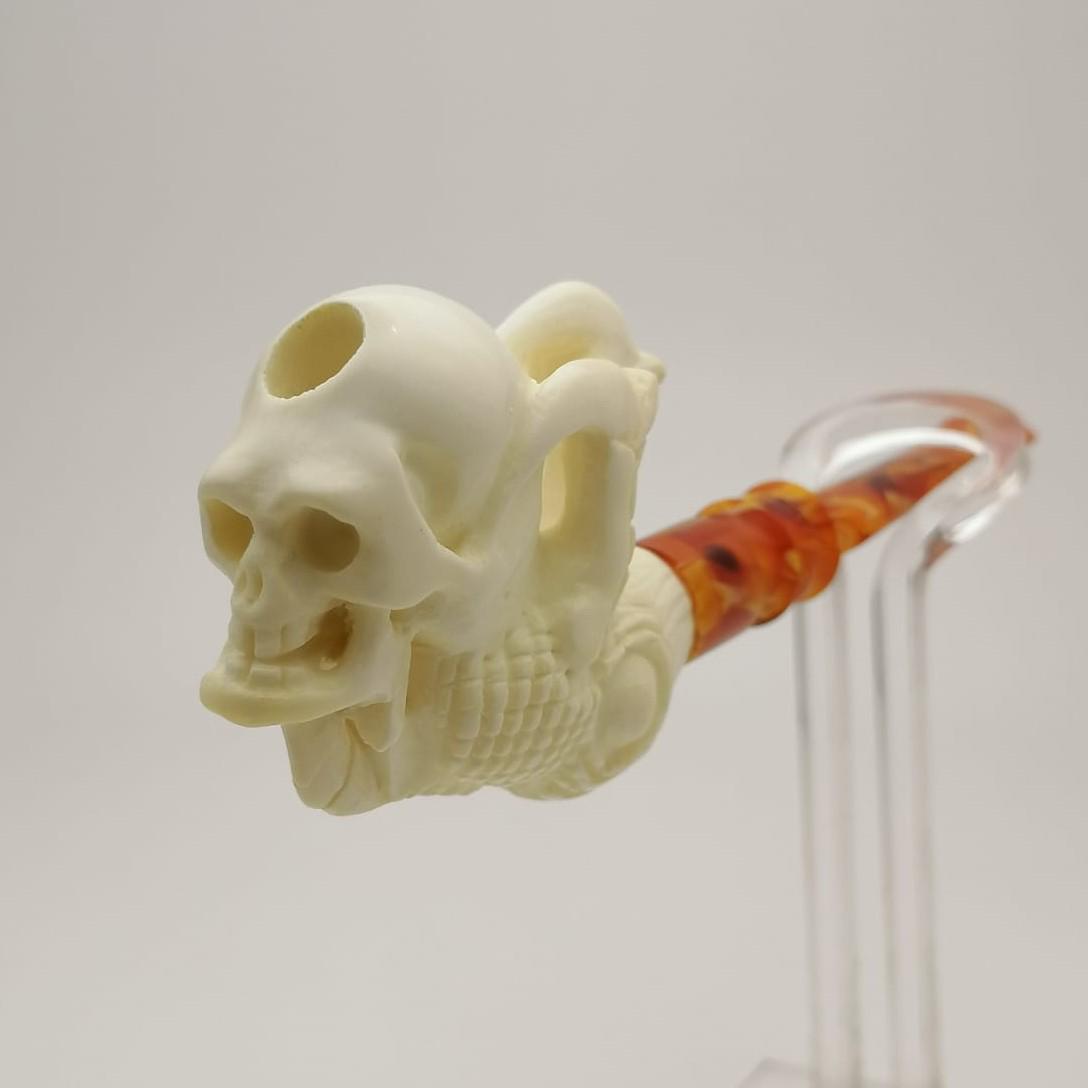 Skull Eagle Claw,Hand carved Meerschaum Cigarette (1 of 10)