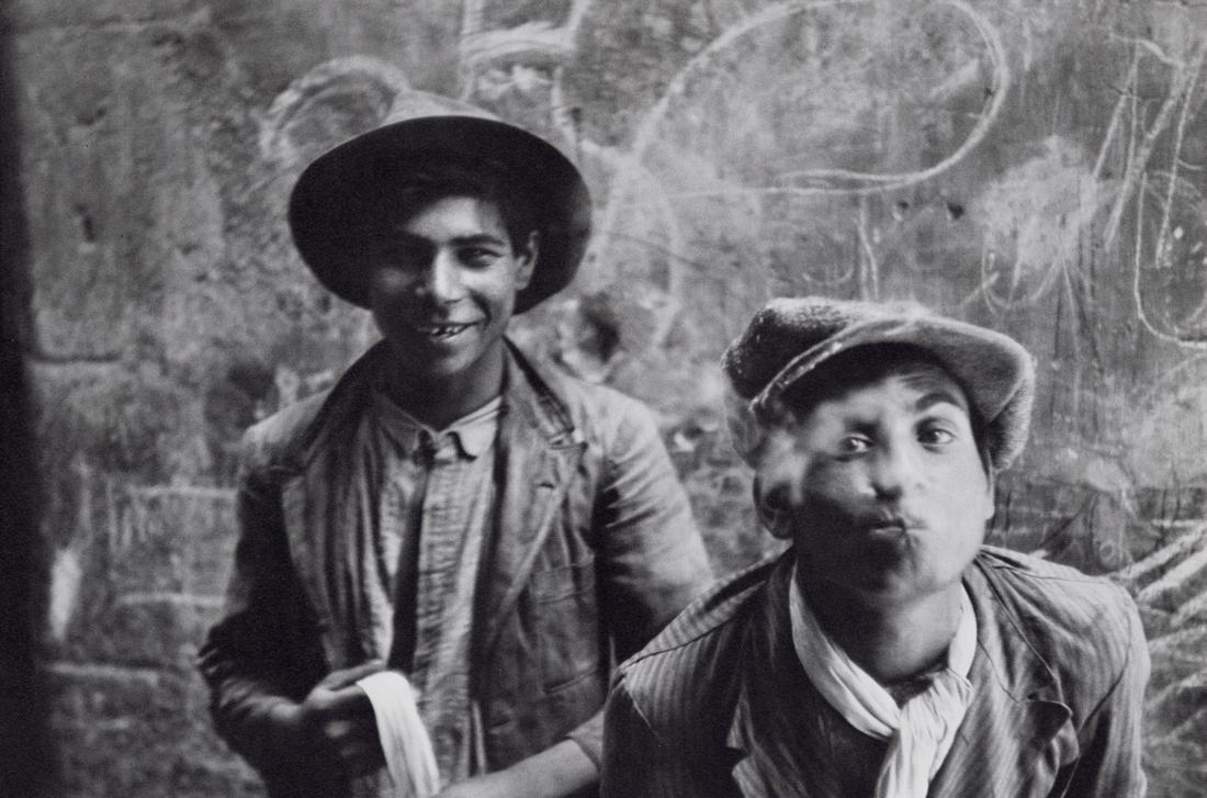 HENRI CARTIER-BRESSON - Gypsies, Spain, 1933: Artist: Henri Cartier-Bresson Title: Gypsies, Grenada, Spain, 1933 Medium: Photo Litho, 1979, USA Dimensions:10.25x6.8" Description: Heat Wax Mounted on 11x14" Conservation Board Artist Bio: Henri Car