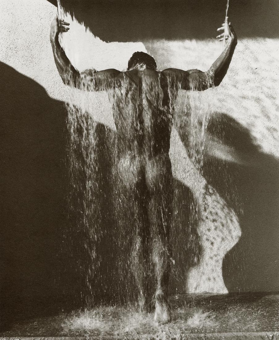 HERB RITTS - Waterfall III, Hollywood, 1988: Artist: Herb Ritts Title: Waterfall III, Hollywood, 1988 Medium: Photo Litho, 1989, Hong Kong Dimensions:6.45x7.85" Description: Heat Wax Mounted on 8.5x11" Conservation Board Artist Bio: Herb Ritts (