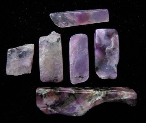 2.81 GRAM SET OF 6 CHAROITE (1 of 5)