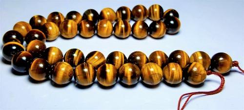 HAND CARVED BEADED NATURAL TIGER EYE NECKLACE (1 of 4)