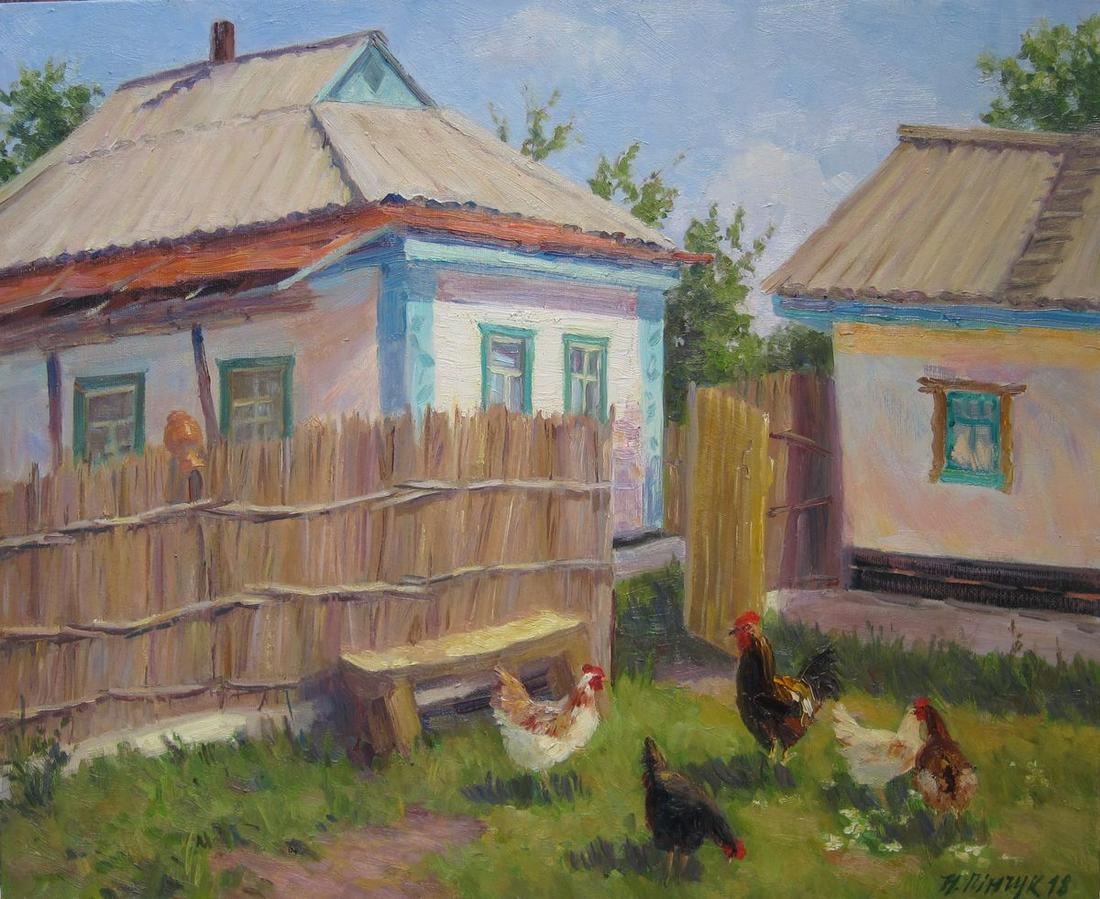 Oil painting The yard Timchuk (1 of 2)