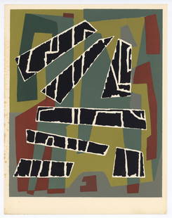 Jean Deyrolle color silkscreen, 1953: Medium: silkscreen (after the painting). Printed in Paris at the studio of Arcay and published in 1953 by Editions d'Art d'Aujourd'hui, of Boulogne (Andre Bloc was the founder and editor of this revue